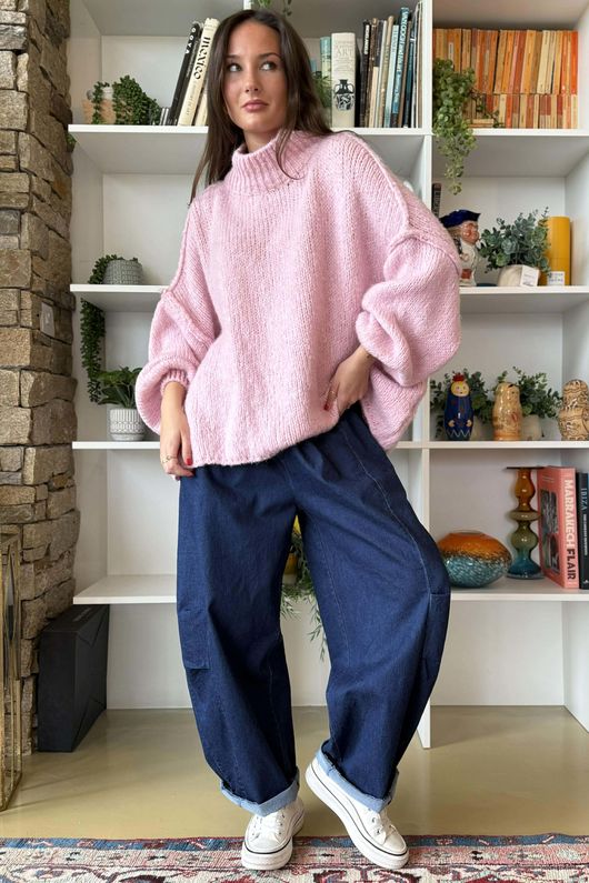 Big Softie Funnel Grunge Knit Blossom 